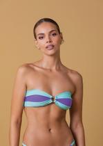 Top Biquíni sem alça Bicolor