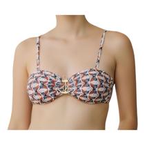 Top Biquíni sem alça com Acessório Âncora Moda Verão