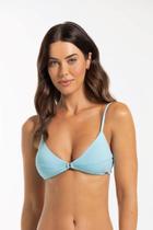 Top Biquíni Triângulo Fixo Com Argola Liso