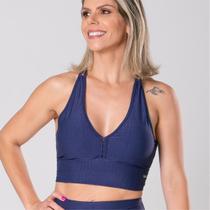 Top Bojo Lusty Tiras Cruzadas Marinho