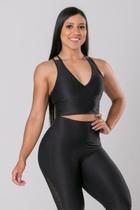 Top Bojo Lusty Tiras Cruzadas Preto