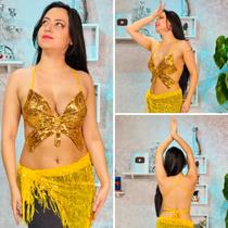 Top Borboleta em Paetê - Dança do Ventre/carnaval - Pronta Entrega TPE-1