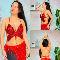 Top Borboleta em Paetê - Dança do Ventre/carnaval - Pronta Entrega TPE-1