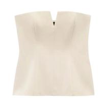 Top Bustier Sem Alças Com Decote Em V E Zíper Lateral Sexy Moda Camisola Elegante Para Mulheres Top Bustier Sem Alças Com Decote Em V E Zíper Lateral Sexy Moda Camisola Elegante Para Mulheres
