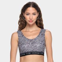 Top Calvin Klein Animal Print Zebra Alças Largas Top Calvin Klein Animal Print Zebra Alças Largas
