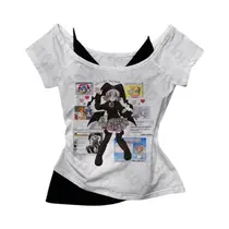 Top Camisole Com Estampa Gráfica Goth Grunge Punk Para Mulheres, Estilo Y2K, Corset Baby Tee, Top Camisole Com Estampa Gráfica Goth Grunge Punk Para Mulheres, Estilo Y2K, Corset Baby Tee,