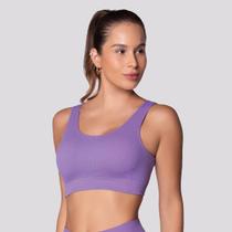 Top Canelado Selene Sem Costura Feminino Lilás Top Canelado Selene Sem Costura Feminino Lilás
