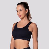 Top Canelado Selene Sem Costura Feminino Preto Top Canelado Selene Sem Costura Feminino Preto