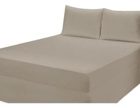 Top Capa Colchão Casal 188 X 138 X 28 Impermeável C/Zí Cáqui