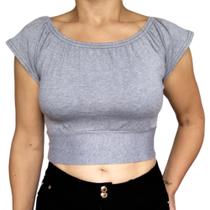 Top Ciganinha Ombro a Ombro Elástico Barra Liso Viscolycra Pp ao Plus Size