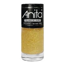 Top Coat Folhas de Ouro 10ml Coleção Joias da Anita 1096 - Top Coat Folhas de Ouro 10ml Coleção Joias da Anita 1096 -