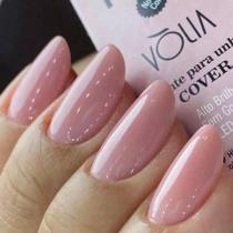 Top Coat Vòlia Cover 9g Frasco Acabamento Natural com Cobertura Suave, Selagem Perfeita e Alto Brilho para Unhas em Gel