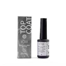 Top Coat Vòlia Silver 9g Profissional Selante Fotossensível Brilho Prateado para Unhas em Gel, Fibra e Esmaltação Alta Durabilidade