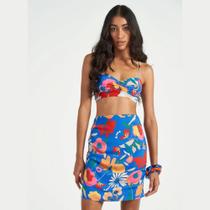 Top Colcci Cropped Estampado Franzido Matina Top Colcci Cropped Estampado Franzido Matina
