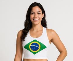 Top com a bandeira do Brasil
