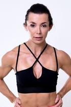 Top com bojo fitness preto decote v Top com bojo fitness preto decote v