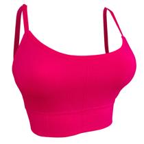 Top Com Bojo Removível Alça Fina Super Confortável Academia COR:ROSA CHICLETETAMANHO:GG