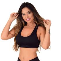 Top com Bojo Removível Fitness de academia nadador malhar sustentação de microfibra lisa feminina