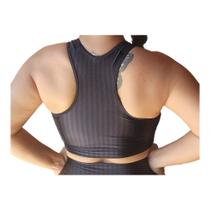 Top com bojo removível nadador tecido 5D preto tamanho M Top com bojo removível nadador tecido 5D preto tamanho M