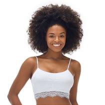 Top Com Renda e Bojo Removível Sem Costura