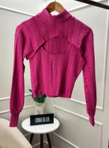 Top com Suéter e Cropped Sobreposto Top com Suéter e Cropped Sobreposto