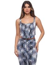 Top Corpete Feminino Sarja Elastano Estampado Razon Jeans