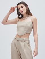 Top corset com barbatanas