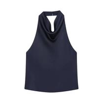 Top Corset Feminino Halter De Cetim Sem Costas Amarelo Rosa Preto Elegante Sexy Para O Verão