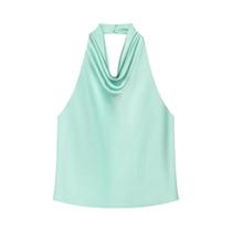 Top Corset Feminino Halter De Cetim Sem Costas Amarelo Rosa Preto Elegante Sexy Para O Verão