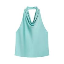 Top Corset Feminino Halter De Cetim Sem Costas Amarelo Rosa Preto Elegante Sexy Para O Verão