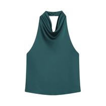 Top Corset Feminino Halter De Cetim Sem Costas Amarelo Rosa Preto Elegante Sexy Para O Verão