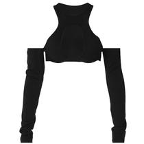 Top Corset Preto Com Recortes Y2K Sexy De Verão Com Manga Longa Para Mulheres Moda De Rua Para