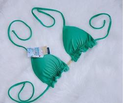 Top Cortininha Com Babadinho Verde Bandeira Top Cortininha Com Babadinho Verde Bandeira