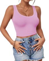 Top corto sin mangas AURUZA con espalda nadadora XL color rosa oscuro