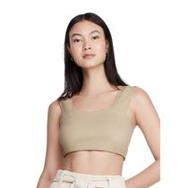 Top Cropped Alças Largas Decote Reto Dzarm