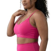 Top Cropped Alcinha plus Size de Poliamida reforçado Sem bojo duplo firme alta sustentação Proteção UV50+