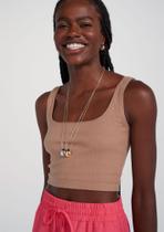 Top Cropped Básico Feminino Decote Quadrado - Hering