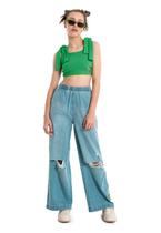 Top Cropped Básico Juvenil em Ribana Gloss