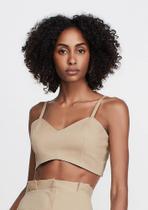 Top cropped bege alça fina dzarm / tam : m Top cropped bege alça fina dzarm / tam : m