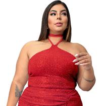 Top cropped brilho paete decote halter amarração no pescoço lantejoulas com forro interno bege festa plus size 44 46 48 Top cropped brilho paete decote halter amarração no pescoço lantejoulas com forro interno bege festa plus size 44 46 48