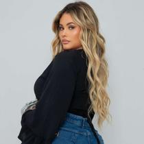 Top Cropped Com Manga Bufante Feminino