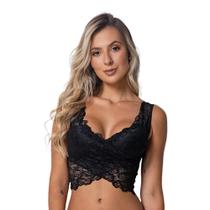 Top Cropped Cruzado De Renda Com Bojo Feminino Adulto - e-clube