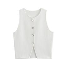 Top Cropped de Malha Branca Feminino - Verão 2024 - Estilo Streetwear
