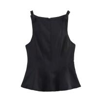Top Cropped Elegante Feminino Com Ombros Descidos E Laço, Sem Mangas, Casual, Moda Y2K