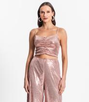 Top Cropped Em Paetê Endless Unica