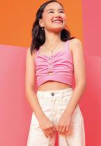 Top Cropped em Viscose Linho Vic&Vicky