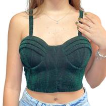 Top Cropped Estruturado com Bojo e Alças Finas