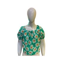 Top Cropped Fábula Floreando Verde Inverno Top Cropped Fábula Floreando Verde Inverno