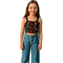 Top Cropped Fábula Soy Latina Preto Verão