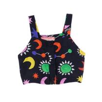 Top Cropped Fábula Três Marias Preto Verão